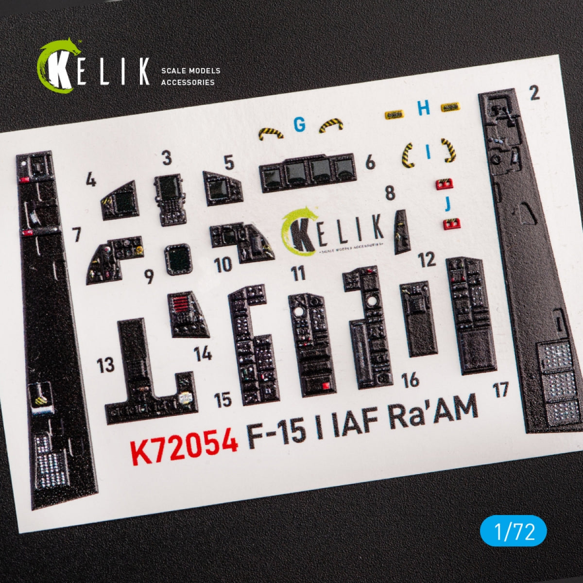 KELIK K72054 F-15I IAF RA`AM - INTERIOR 3D DECALS FOR GWH KIT 1/72 – image 3
