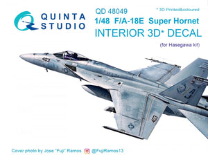 Quinta Studio QD48049 F/A-18E 3D-Printed &amp;amp; colored Interior on decal paper (for Hasegawa kit) 1/48