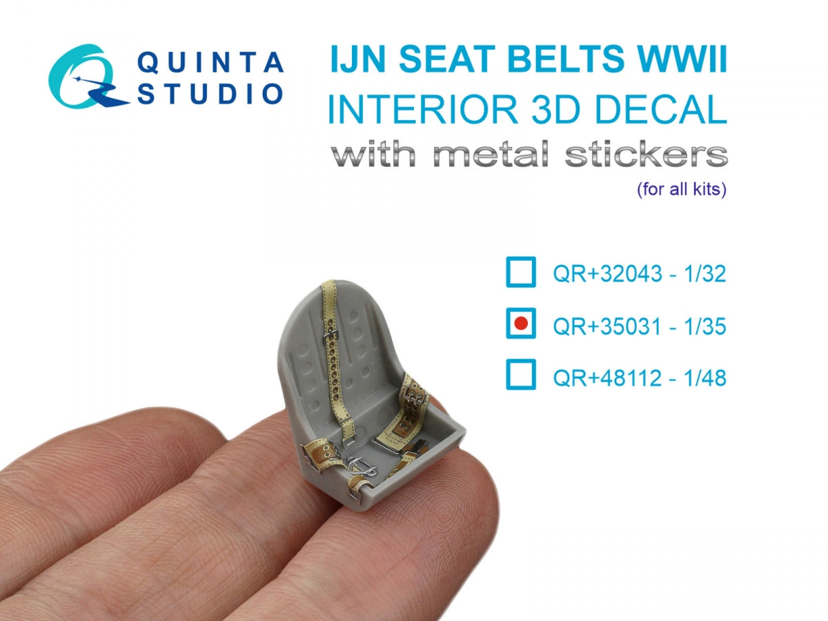 Quinta Studio QR+35031 WWII Imperial Japanese Navy seatbelts (with metal buckles) (All kits) 1/35