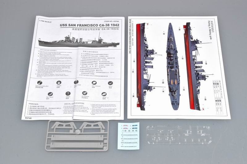 Trumpeter 05746 USS San Francisco CA-38 (1942) 1/700 – obrázek 3