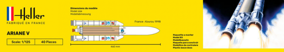 Heller 56441 STARTER KIT Ariane 5 1/125 – obrázek 3
