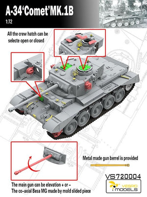 Maquette Vespid Models VS720004 A-34 Comet MK.1B 1/72 – image 3