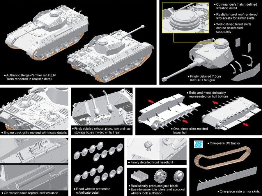 Dragon 7508 Berge-Panther with Pz.Kpfw.IV Turm (1/72) – image 5