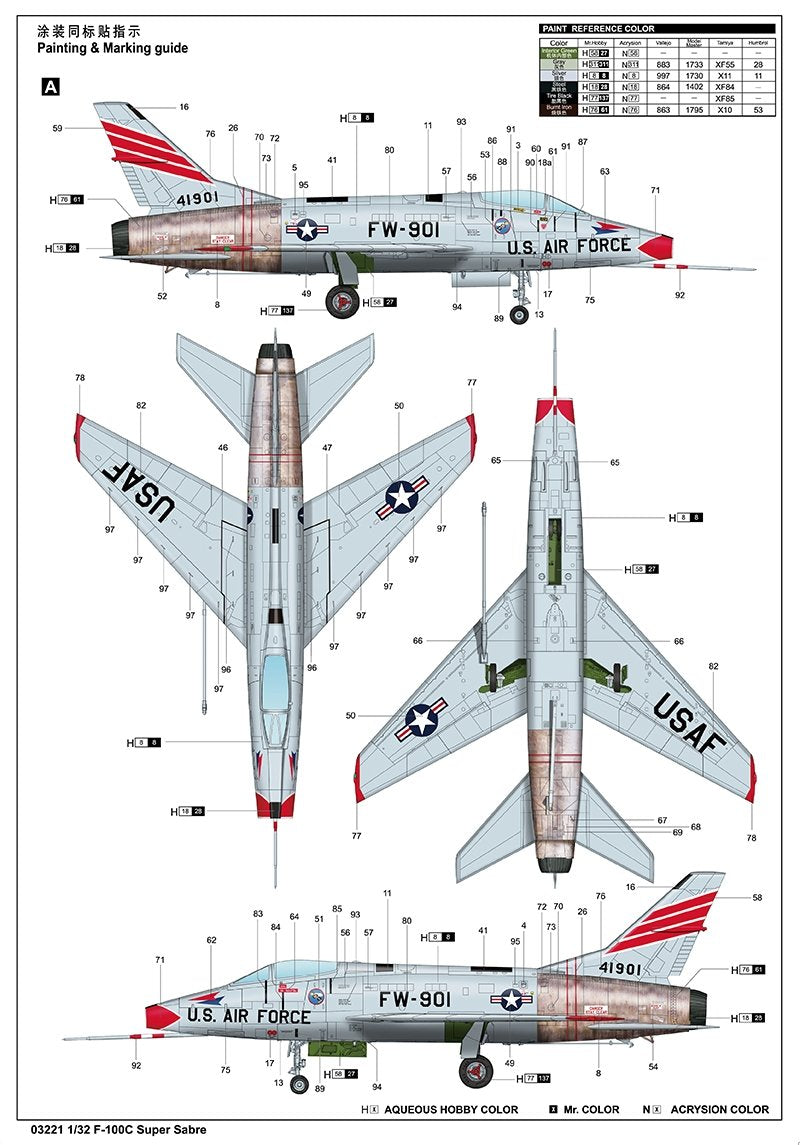 Trumpeter 03221 F-100C Super Saber 1/32 – image 6