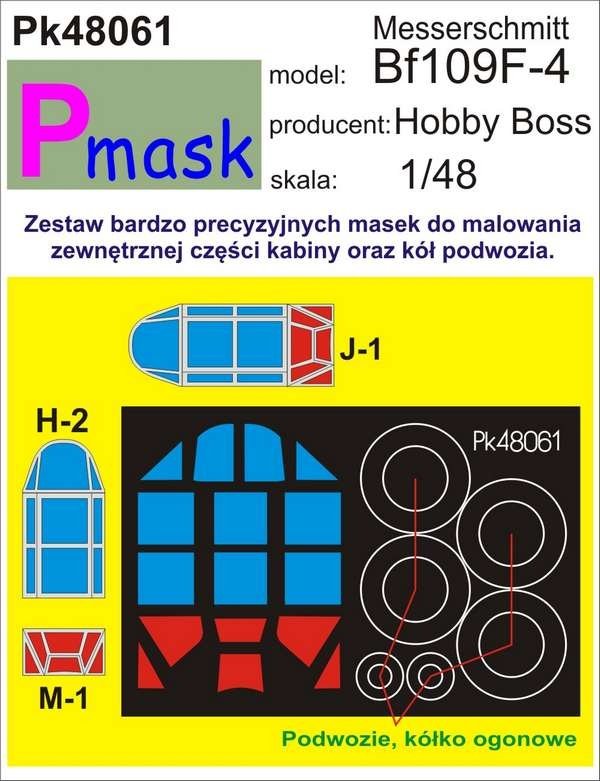 P-Mask PK48061 MESSERSCHMITT BF109F (HOBBY BOSS) 1/48