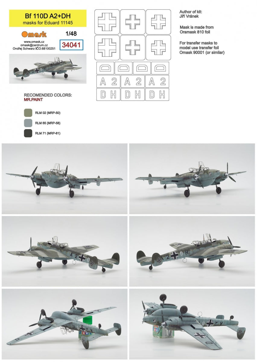 Omask 34041 Bf 110D A2+DH (pour Eduard 11145) 1/48 – image 2