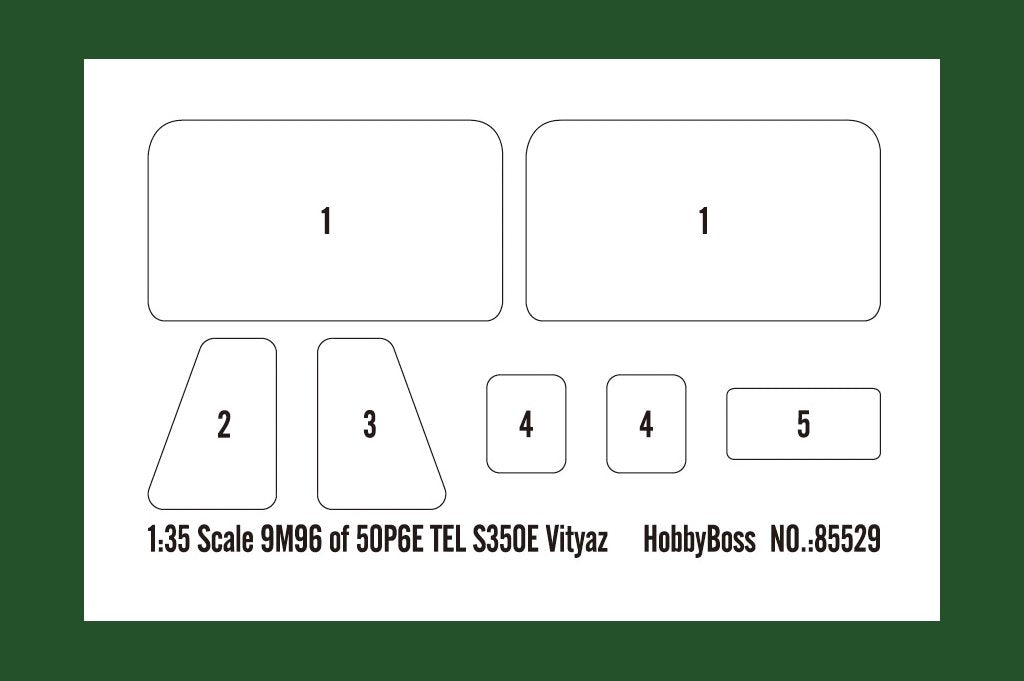 Hobby Boss 85529 9M96 of 50P6E TEL S350E Vityaz 1/35 – image 4
