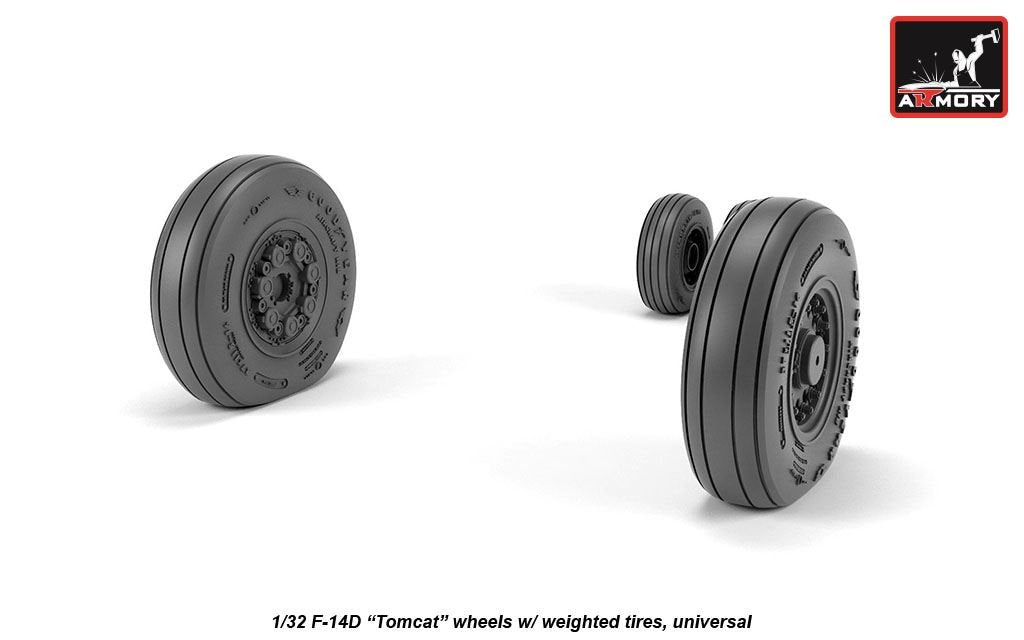 Armory Models AW32310 F-14D Tomcat late type wheels w/ weighted tires 1/32 – image 2