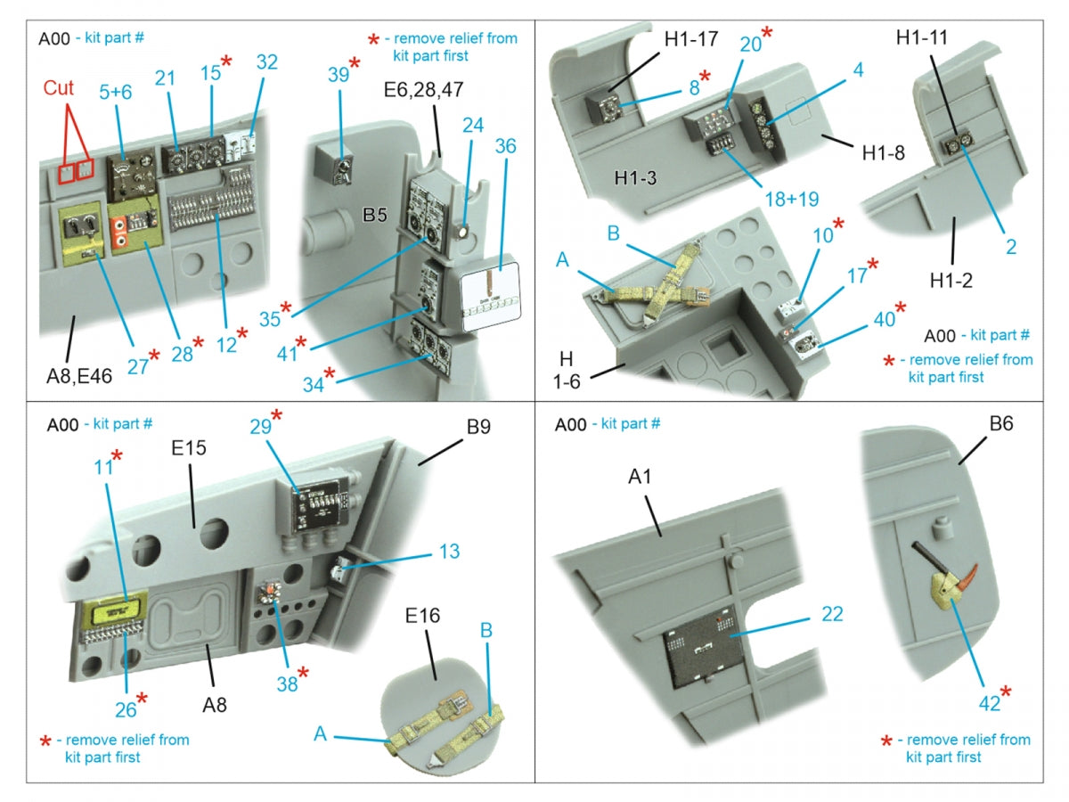 Quinta Studio QD48501 A-26C Invader 3D-Printed &amp;amp; colored Interior on decal paper (ICM) 1/48 – image 3