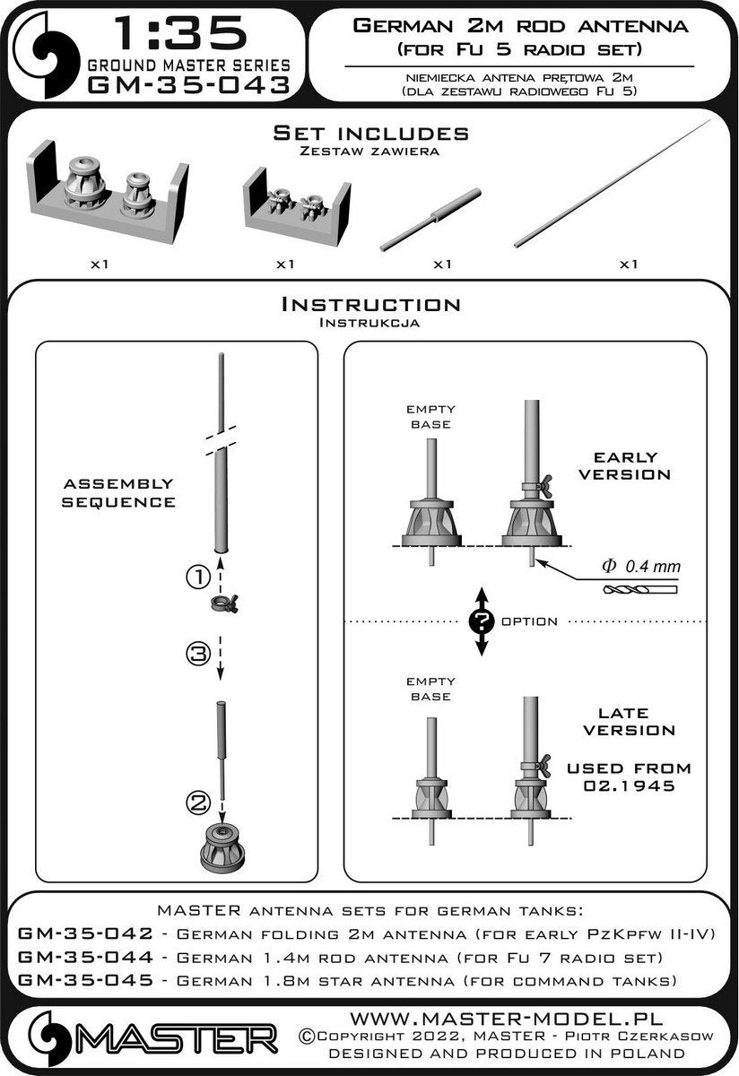 Master GM-35-043 German WWII 2m rod antenna (for Fu 5 radio set) (1pcs) 1/35 – image 7