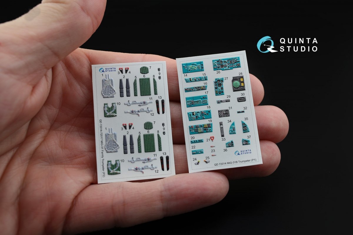 Quinta Studio QD72014 MiG-31B 3D-Printed &amp;amp; colored Interior on decal paper (for Trumpeter kit) 1/72 – immagine 4