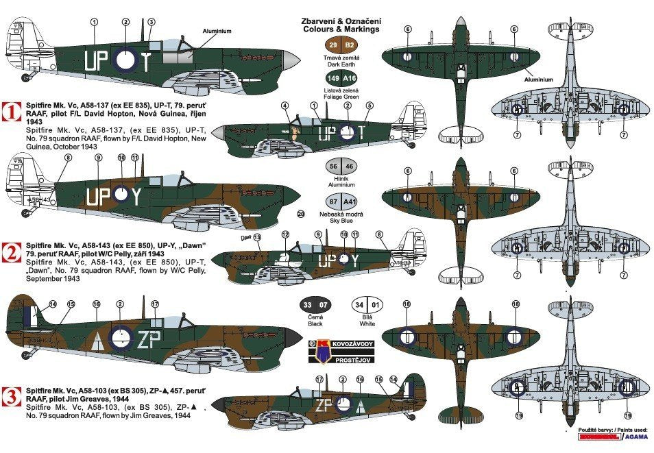 Kovozavody Prostejov KPM0147 Spitfire Mk.Vc &amp;quot;in RAAF service&amp;quot; 1/72 – obrázek 2