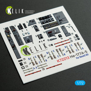 Kelik K72213 He-177A-5 - interior 3D decals for Revell kit 1/72
