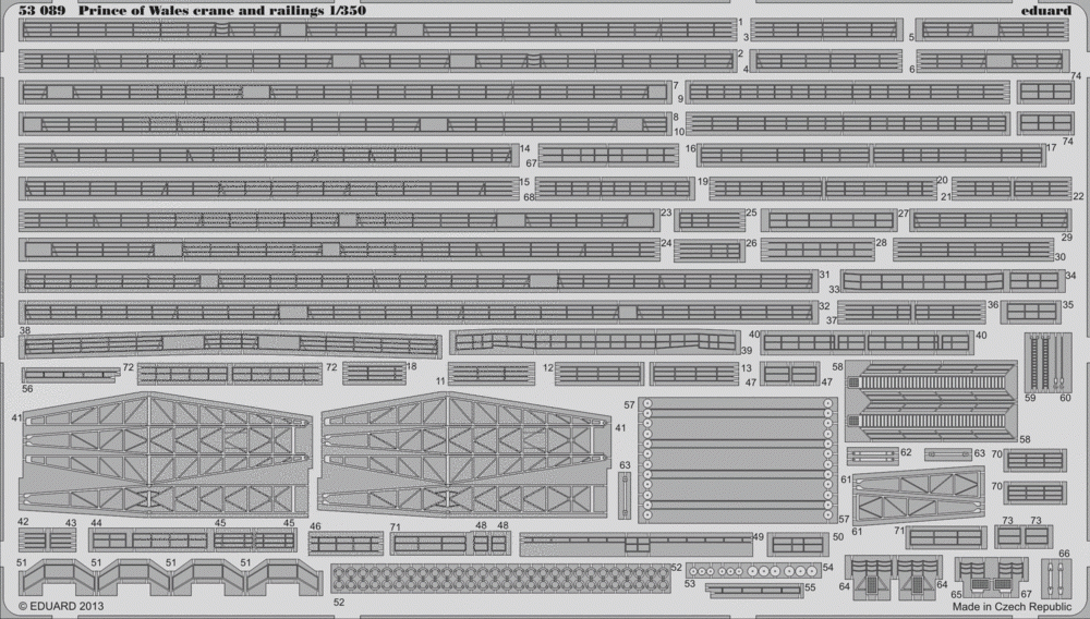 Eduard 53089 Prince of Wales cranes and railings 1/350