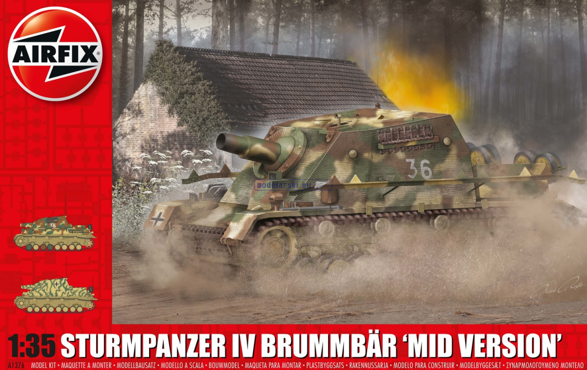 Airfix 1376 Sturmpanzer IV Brummbar (Version intermédiaire) 1/35