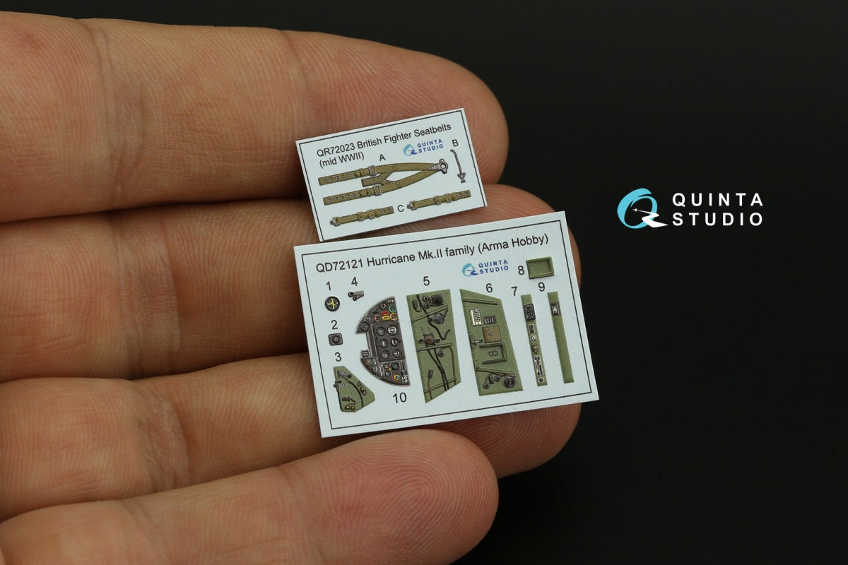 Quinta Studio QD72121 Hurricane Mk.II family 3D-Printed colored Interior on decal paper (Arma Hobby) 1/72 – obrázek 10