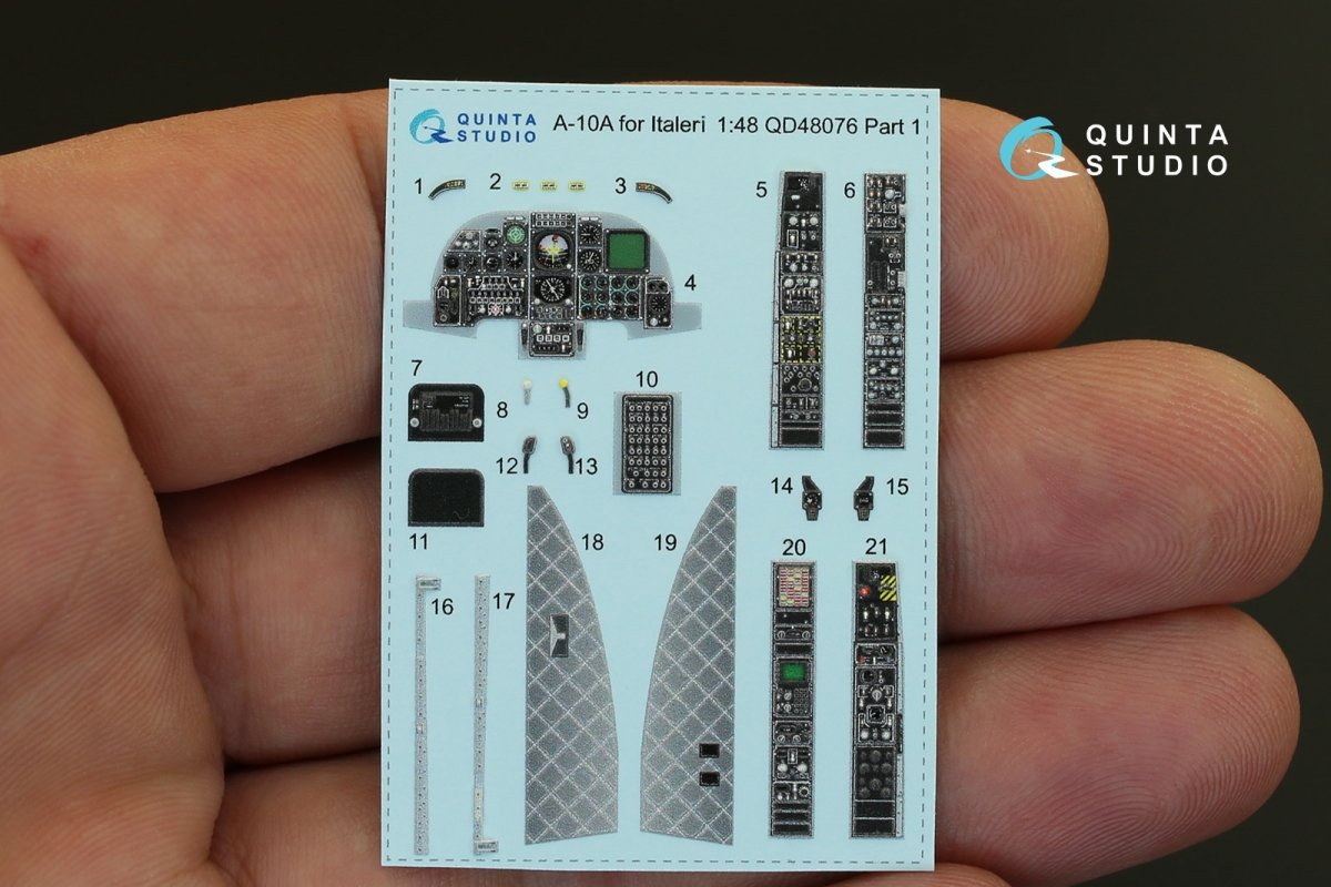 Quinta Studio QD48076 A-10A 3D-Printed &amp;amp; colored Interior on decal paper (for Italeri kit) 1/48 – Bild 5
