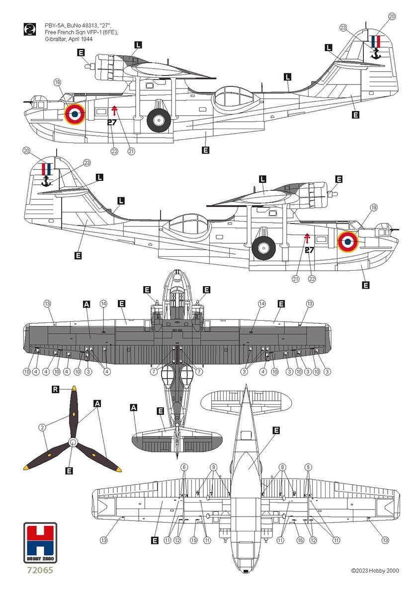 Hobby 2000 72065 Consolidated PBY-5A Catalina ETO (Academy + CARTOGRAF + MASKS) 1/72 – obrázek 4