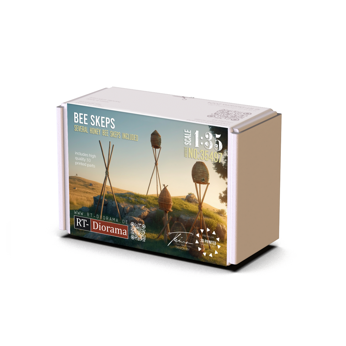 RT-Diorama 35497 Bee Skeps - Several Honey Bee Skeps Included - 3D Printed Parts 1/35