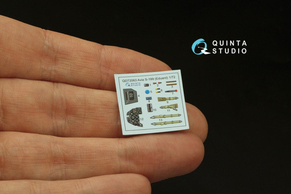 Quinta Studio QD72063 Avia S-199 3D-Printed &amp;amp; colored Interior on decal paper (Eduard) 1/72 – imagen 4