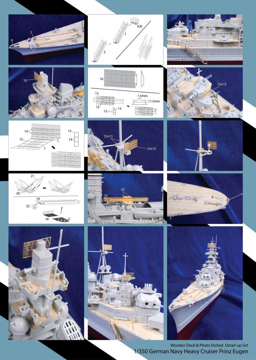 MK1 Design MD-35009 Prinz Eugen Wooden Deck TRU 1/350 – immagine 3
