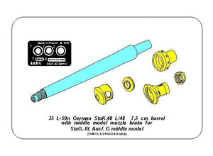Aber 35L-059n German StuK.40 L/48 7.5 cm Barrel with middle muzzle brake for Stug.III, Ausf G - middle model (1/35) – image 10