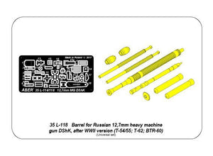 Aber 35L-118 Barrel for Russian 12.7mm heavy machine gun DShK, after WWII version (T-54/55; BTR-60APC) (1/35) – image 20