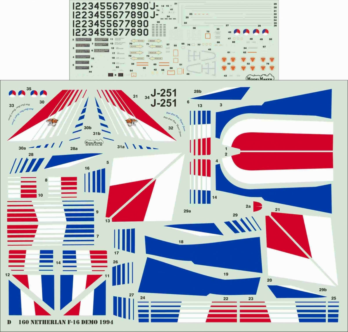 ModelMaker Decals D48160 Dutch F-16 Demo 1994 1/48 – image 2