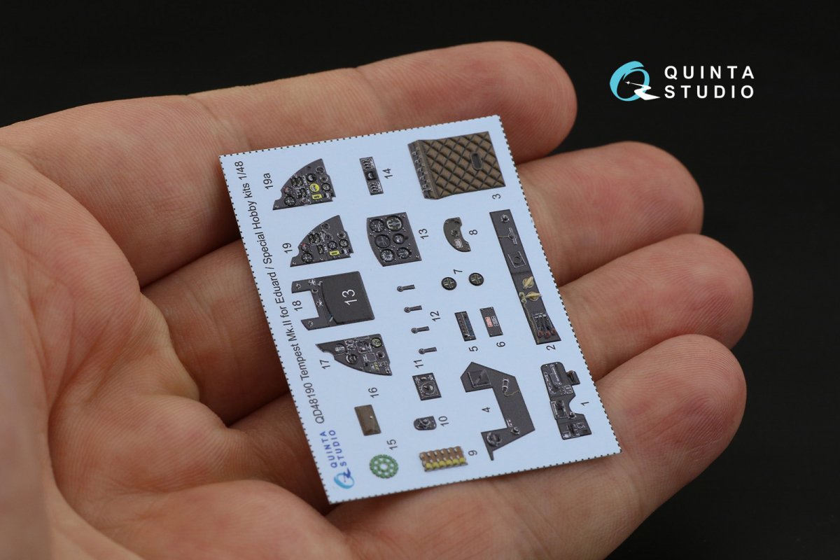 Quinta Studio QD48190 Tempest Mk.II 3D-Printed &amp;amp; colored Interior on decal paper (Eduard) 1/48 – obrázek 8