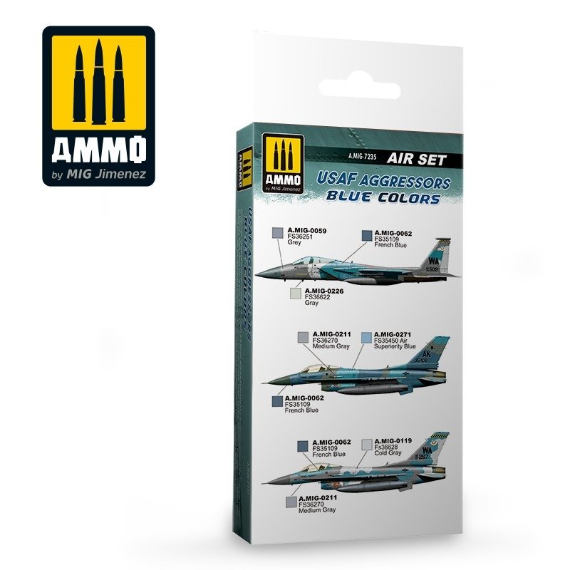 AMMO of Mig Jimenez 7235 USAF AGGRESSORS BLUE COLORS SET 6x17ml – Bild 2