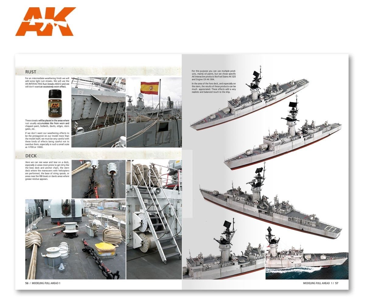 AK Interactive AK098 MODELLING FULL AHEAD 1 / KNOX &amp;amp; BALEARES CLASS EN – immagine 3
