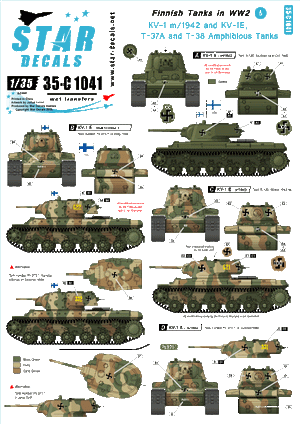 Star Decals 35-C1041 Finnish Tanks in WW2 # 5 1/35