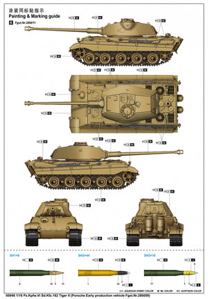 Trumpeter 00948 Char lourd allemand Tiger II - Tourelle Porsche, première production, échelle 1/16 – image 5