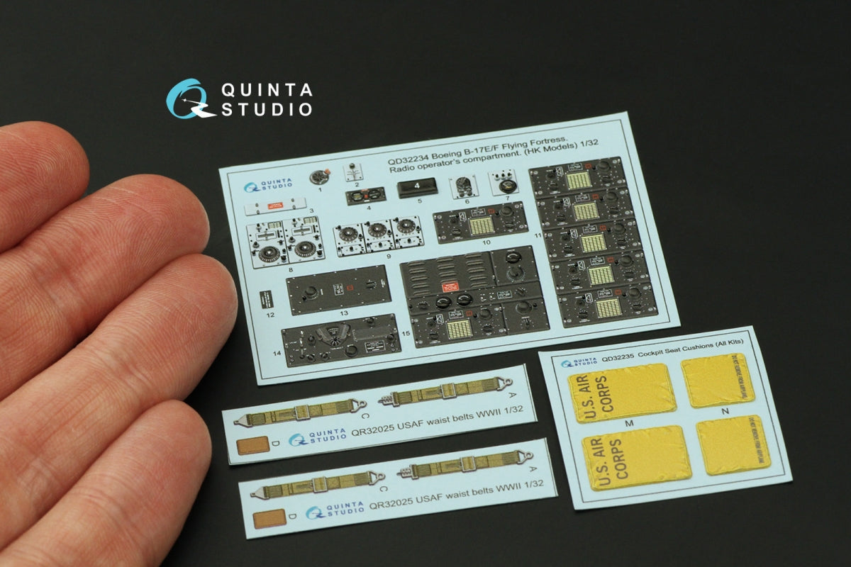 Quinta Studio QD32234 Boeing B-17E/F Radio operator&amp;#39;s compartment. 3D-Printed colored Interior on decal paper (HK models) 1/32 – image 3