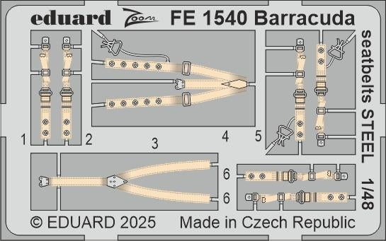 Eduard FE1540 Barracuda seatbelts STEEL TRUMPETER 1/48