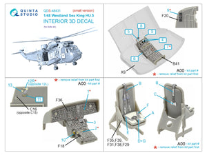 Quinta Studio QDS-48431 Westland Sea King HU.5 3D-Printed &amp;amp; colored Interior on decal paper (Airfix) (Small version) 1/48 – Bild 2