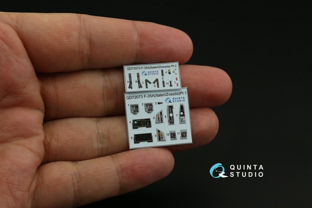 Quinta Studio QD72073 F-35A 3D-Printed &amp;amp; colored Interior on decal paper (Italeri/Zvezda) 1/72 – image 6