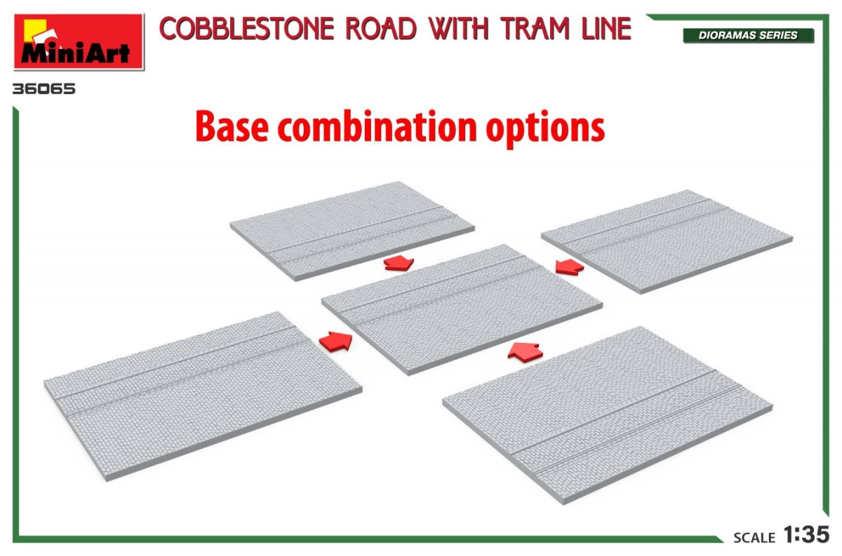 Miniart 36065 COBBLESTONE ROAD WITH TRAM LINE 1/35 – image 4