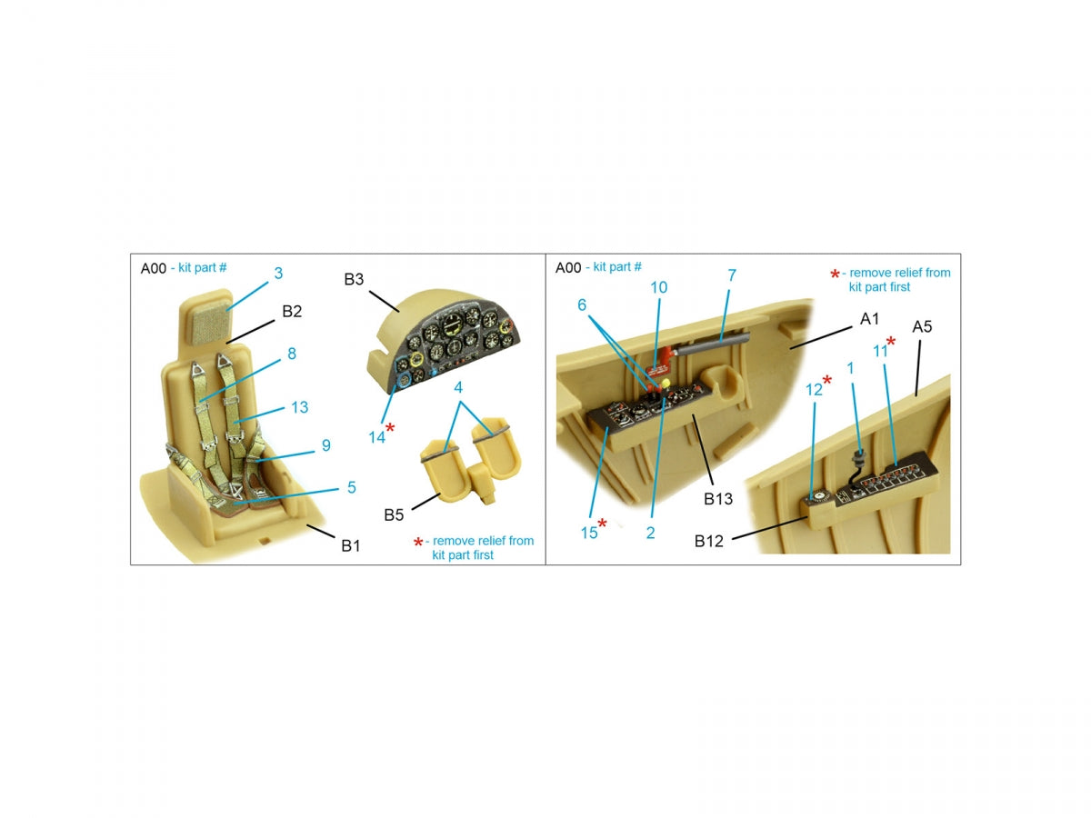 Quinta Studio QD48509 Weserflug P1003.1 3D-Printed colored Interior on decal paper (Amusing hobby) 1/48 – image 2