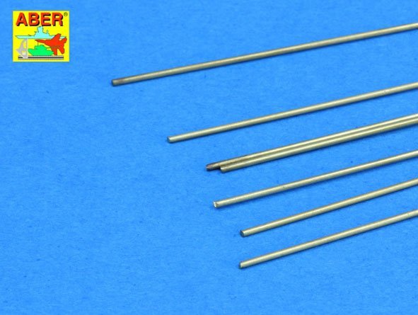 Tiges rondes en laiton Aber BR07 de 0,7 mm de longueur 250 mm x 7 pièces. 