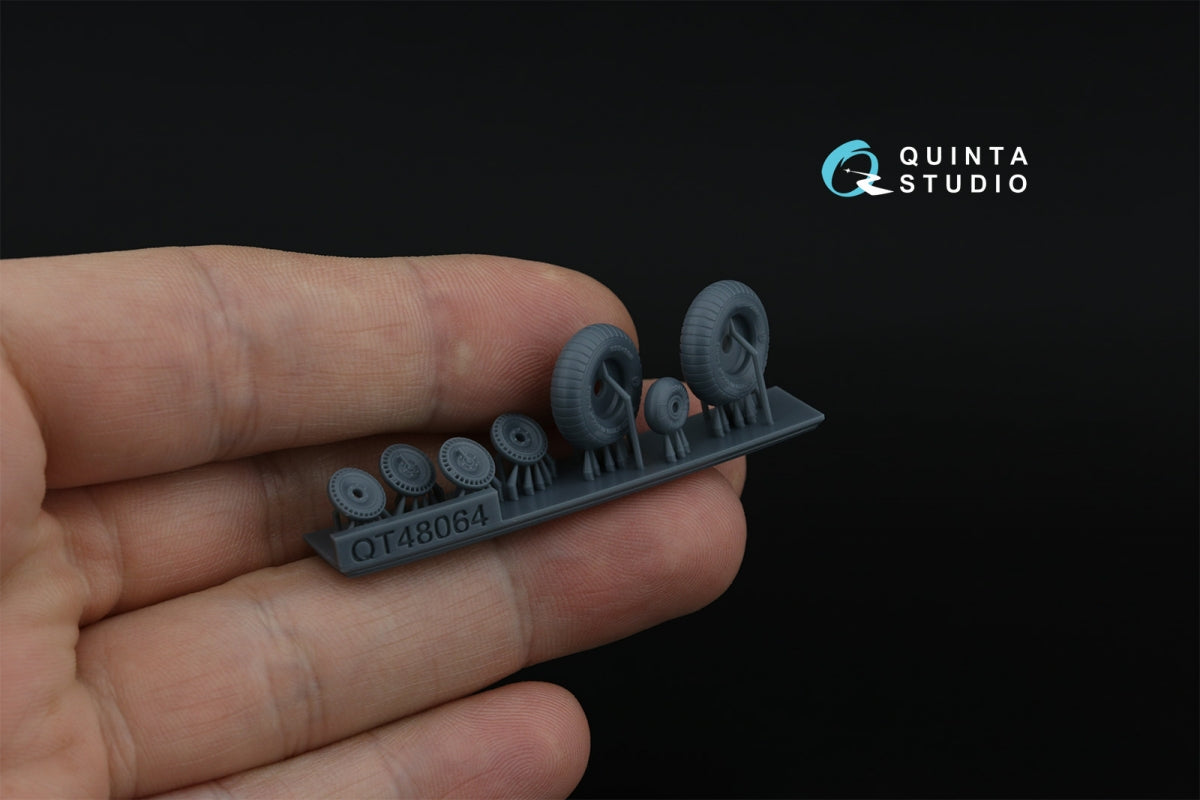 Quinta Studio QT48064 LaGG-3, MiG-3, La-5/La-7/La-9, Yak-7/Yak-9, I-185/250 Wheels (radial tread) (all kits) 1/48 – image 3
