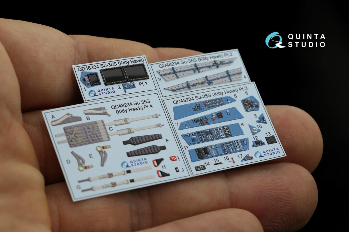Quinta Studio QD48234 Su-35S 3D-Printed &amp;amp; colored Interior on decal paper (KittyHawk) 1/48 – Bild 8