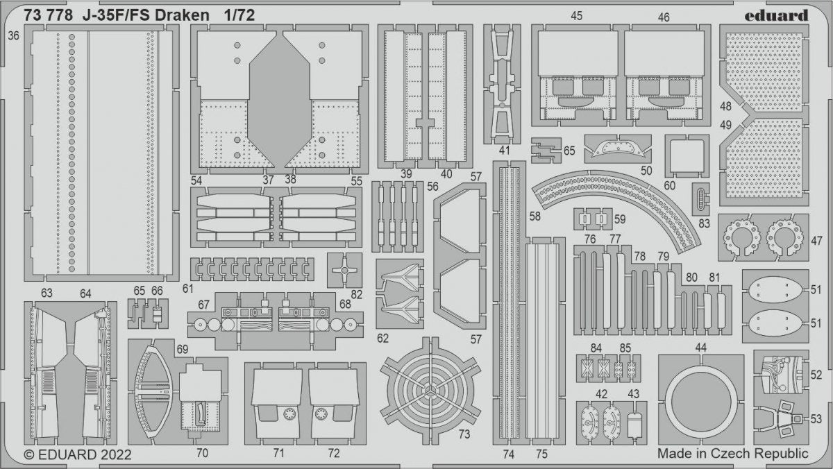 Eduard 73778 J-35F/ FS Draken HOBBY 2000, HASEGAWA 1/72 – obrázek 2