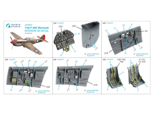 Quinta Studio QD48587 P-40E Warhawk 3D-Printed &amp;amp; colored Interior on decal paper (Eduard) 1/48 – image 15