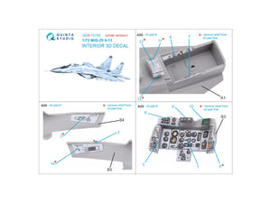 Quinta Studio QDS-72150 Mig-29 9-13 3D-Printed colored Interior on decal paper (7278 Zvezda) 1/72 – image 2