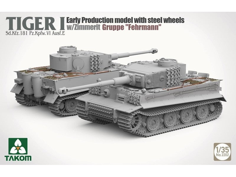 Takom 2202 Tiger I Sd.Kfz.181 Pz.Kpfw.VI Ausf.E - Early-Production Model With Steel Wheels And Zimmerit, Gruppe &amp;#39;Fehrmann&amp;#39; 1/35 – image 2