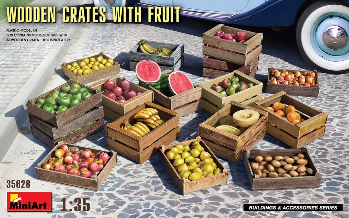 MiniArt 35628 WOODEN CRATES WITH FRUIT 1/35