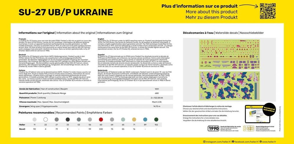 Heller 56371 Starter Set - SU-27 UB/P Ukraine 1/72 – zdjęcie 2
