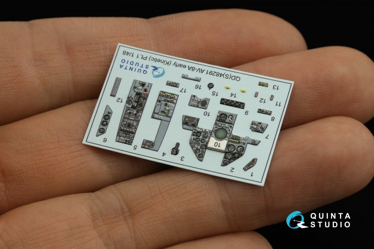 Quinta Studio QDS-48291 AV-8A Early 3D-Printed &amp;amp; colored Interior on decal paper (Kinetic) (Small version) 1/48 – Bild 3