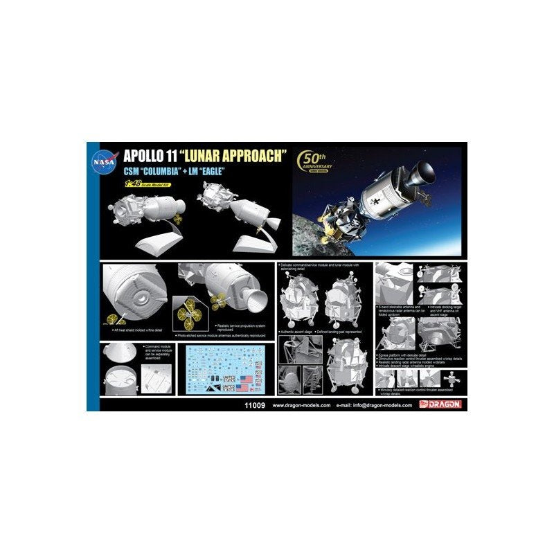 Dragon 11009 APOLLO 11 &amp;quot;LUNAR APPROACH&amp;quot; CSM &amp;quot;COLUMBIA&amp;quot; + LM &amp;quot;EAGLE&amp;quot; 1/48 – image 2